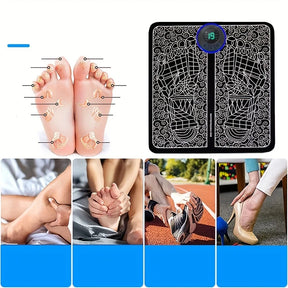 Foot Massage Pad Electric Sole Massage Tool USB Charging Convenient Fast Suitable for Home and Travel Black