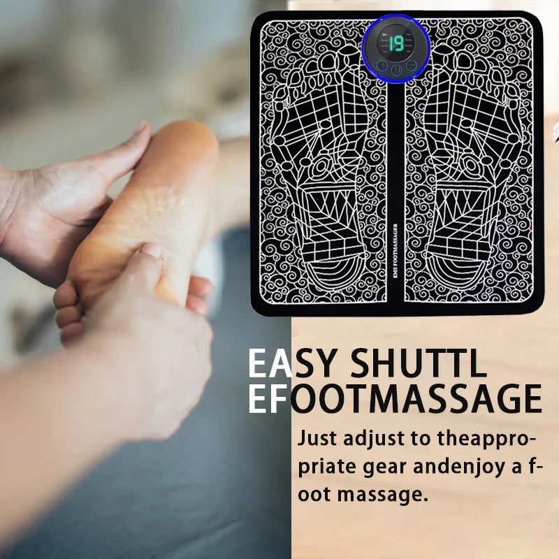 Foot Massage Pad Electric Sole Massage Tool USB Charging Convenient Fast Suitable for Home and Travel Black